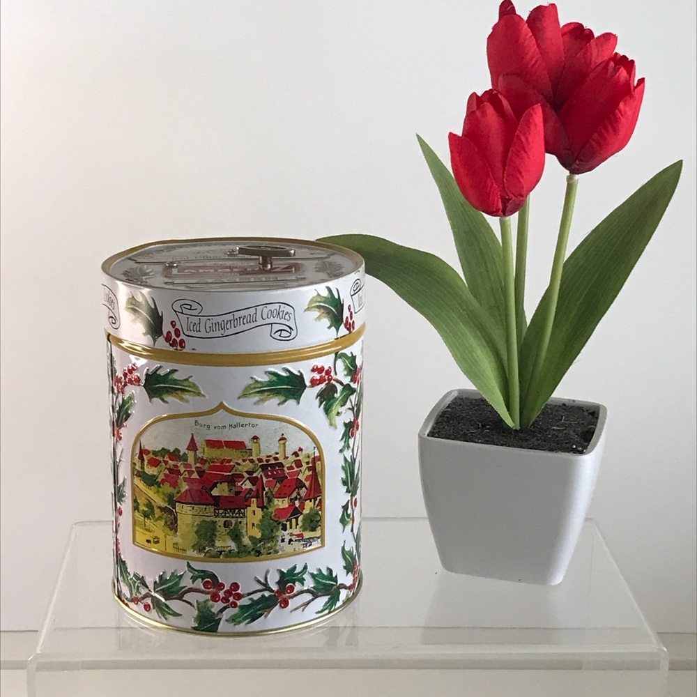 VTG LAMBERTZ EMPTY Gingerbread Cookies MUSICAL Tin Box Christmas 1999 Germany